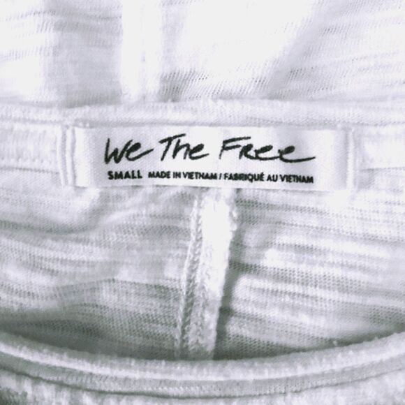 We The Free From Free People Natasha Ruched Ruffle Long Sleeve Tee ~ White Small - Picture 7 of 9